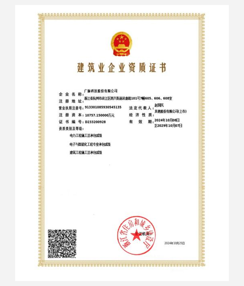 建筑業企業資質證書（三合一）